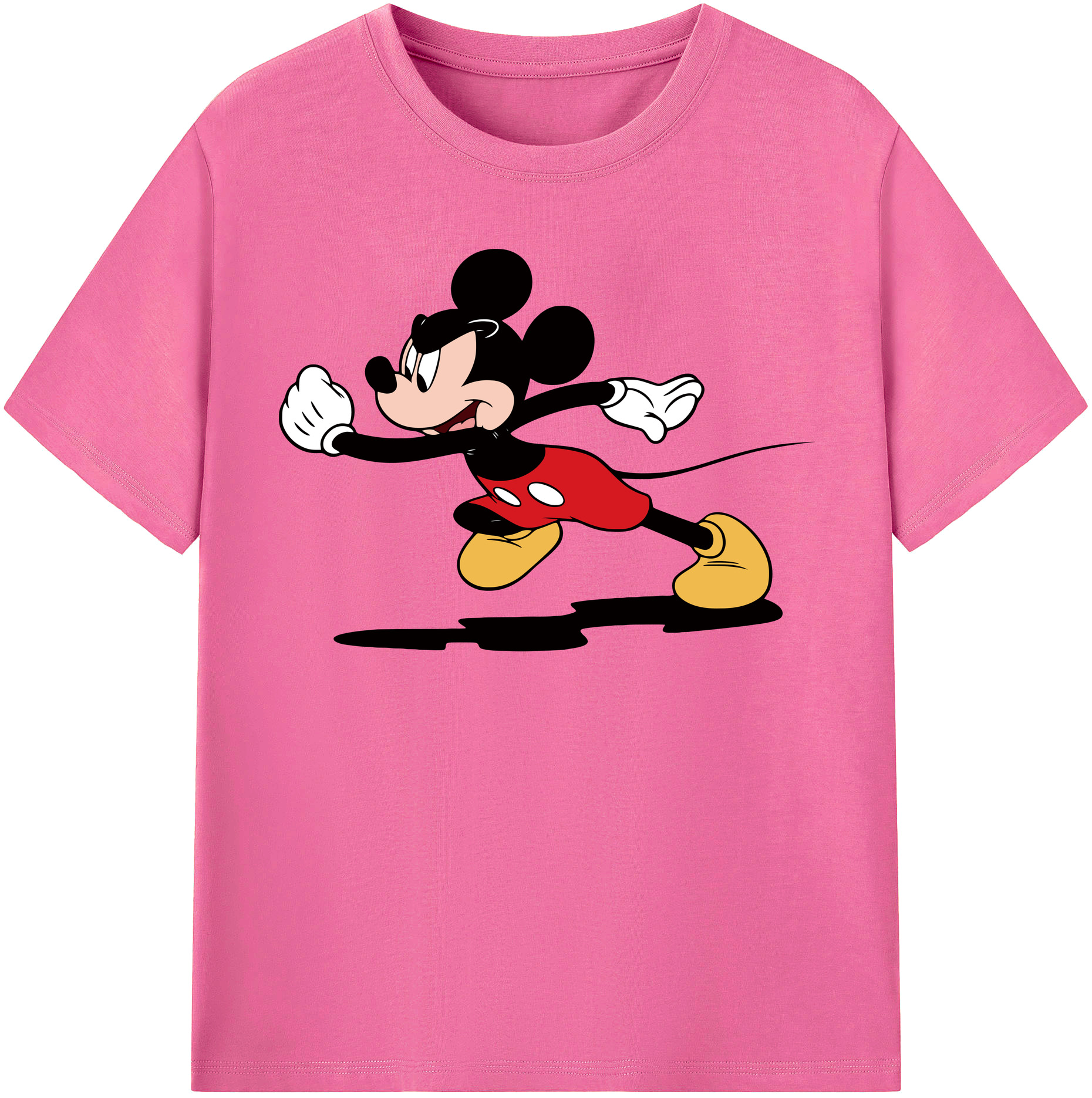 （画像用） ミッキーマウス Mickey Mouse レディースカジュアルプリントTシャツ（綿100％）